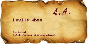 Levius Absa névjegykártya